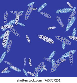 Feather Pattern, bright colorful background, cute and fun decoration. Vector illustration for celebration, party, carnival, festive holiday and Your project.