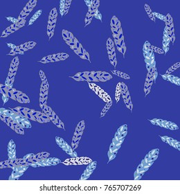 Feather Pattern, bright colorful background, cute and fun decoration. Vector illustration for celebration, party, carnival, festive holiday and Your project.