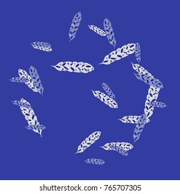 Feather Pattern, bright colorful background, cute and fun decoration. Vector illustration for celebration, party, carnival, festive holiday and Your project.