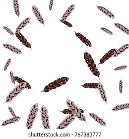 Feather Pattern, bright colorful background, cute and fun decoration. Vector illustration for celebration, party, carnival, festive holiday and Your project.