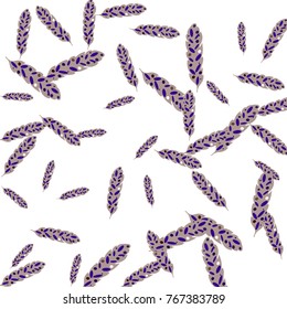 Feather Pattern, bright colorful background, cute and fun decoration. Vector illustration for celebration, party, carnival, festive holiday and Your project.