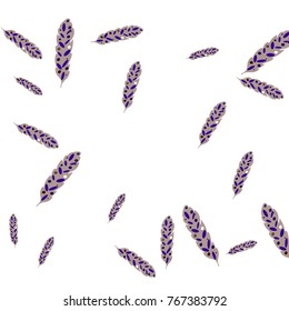Feather Pattern, bright colorful background, cute and fun decoration. Vector illustration for celebration, party, carnival, festive holiday and Your project.