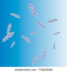 Feather Pattern, bright colorful background, cute and fun decoration. Vector illustration for celebration, party, carnival, festive holiday and Your project.