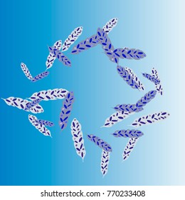 Feather Pattern, bright colorful background, cute and fun decoration. Vector illustration for celebration, party, carnival, festive holiday and Your project.