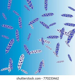 Feather Pattern, bright colorful background, cute and fun decoration. Vector illustration for celebration, party, carnival, festive holiday and Your project.