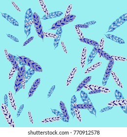 Feather Pattern, bright colorful background, cute and fun decoration. Vector illustration for celebration, party, carnival, festive holiday and Your project.