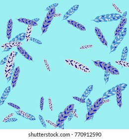 Feather Pattern, bright colorful background, cute and fun decoration. Vector illustration for celebration, party, carnival, festive holiday and Your project.