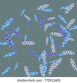 Feather Pattern, bright colorful background, cute and fun decoration. Vector illustration for celebration, party, carnival, festive holiday and Your project.