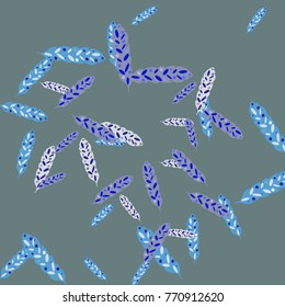 Feather Pattern, bright colorful background, cute and fun decoration. Vector illustration for celebration, party, carnival, festive holiday and Your project.