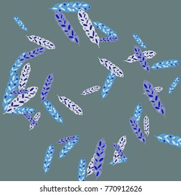 Feather Pattern, bright colorful background, cute and fun decoration. Vector illustration for celebration, party, carnival, festive holiday and Your project.