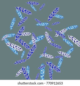 Feather Pattern, bright colorful background, cute and fun decoration. Vector illustration for celebration, party, carnival, festive holiday and Your project.