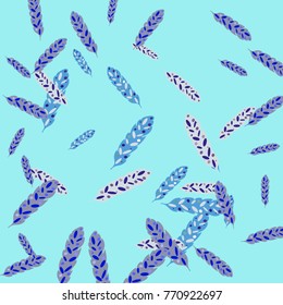 Feather Pattern, bright colorful background, cute and fun decoration. Vector illustration for celebration, party, carnival, festive holiday and Your project.