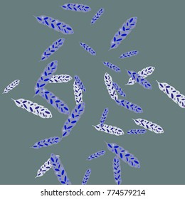 Feather Pattern, bright colorful background, cute and fun decoration. Vector illustration for celebration, party, carnival, festive holiday and Your project.