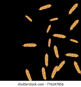 Feather Pattern, bright colorful background, cute and fun decoration. Black background. Vector illustration for celebration, party, carnival, festive holiday and Your project.