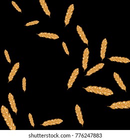 Feather Pattern, bright colorful background, cute and fun decoration. Black background. Vector illustration for celebration, party, carnival, festive holiday and Your project.