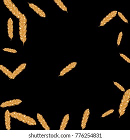 Feather Pattern, bright colorful background, cute and fun decoration. Black background. Vector illustration for celebration, party, carnival, festive holiday and Your project.