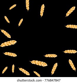 Feather Pattern, bright colorful background, cute and fun decoration. Black background. Vector illustration for celebration, party, carnival, festive holiday and Your project.