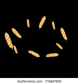 Feather Pattern, bright colorful background, cute and fun decoration. Black background. Vector illustration for celebration, party, carnival, festive holiday and Your project.