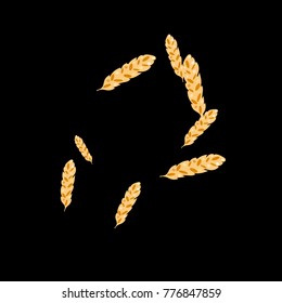 Feather Pattern, bright colorful background, cute and fun decoration. Black background. Vector illustration for celebration, party, carnival, festive holiday and Your project.