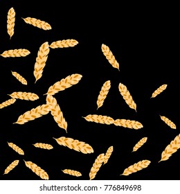 Feather Pattern, bright colorful background, cute and fun decoration. Black background. Vector illustration for celebration, party, carnival, festive holiday and Your project.