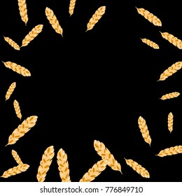 Feather Pattern, bright colorful background, cute and fun decoration. Black background. Vector illustration for celebration, party, carnival, festive holiday and Your project.