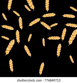 Feather Pattern, bright colorful background, cute and fun decoration. Black background. Vector illustration for celebration, party, carnival, festive holiday and Your project.