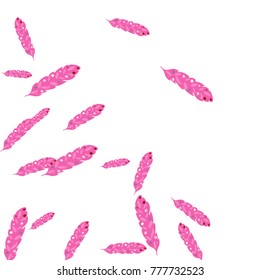 Feather Pattern, bright colorful background, cute and fun decoration. Vector illustration for celebration, party, carnival, festive holiday and Your project.