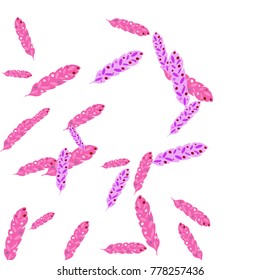 Feather Pattern, bright colorful background, cute and fun decoration. Vector illustration for celebration, party, carnival, festive holiday and Your project.
