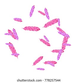 Feather Pattern, bright colorful background, cute and fun decoration. Vector illustration for celebration, party, carnival, festive holiday and Your project.