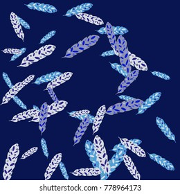 Feather Pattern, bright colorful background, cute and fun decoration. Vector illustration for celebration, party, carnival, festive holiday and Your project.