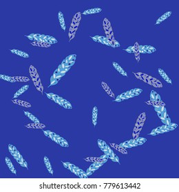 Feather Pattern, bright colorful background, cute and fun decoration. Vector illustration for celebration, party, carnival, festive holiday and Your project.