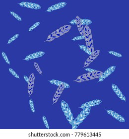 Feather Pattern, bright colorful background, cute and fun decoration. Vector illustration for celebration, party, carnival, festive holiday and Your project.