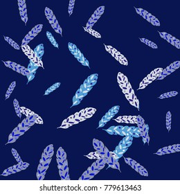 Feather Pattern, bright colorful background, cute and fun decoration. Vector illustration for celebration, party, carnival, festive holiday and Your project.