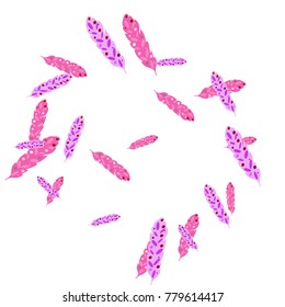 Feather Pattern, bright colorful background, cute and fun decoration. Vector illustration for celebration, party, carnival, festive holiday and Your project.