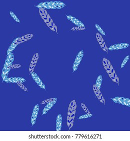 Feather Pattern, bright colorful background, cute and fun decoration. Vector illustration for celebration, party, carnival, festive holiday and Your project.