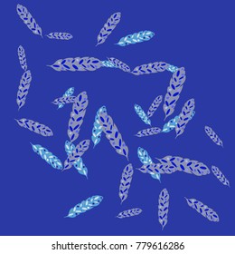 Feather Pattern, bright colorful background, cute and fun decoration. Vector illustration for celebration, party, carnival, festive holiday and Your project.