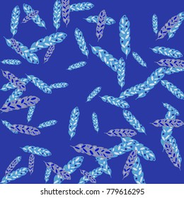 Feather Pattern, bright colorful background, cute and fun decoration. Vector illustration for celebration, party, carnival, festive holiday and Your project.