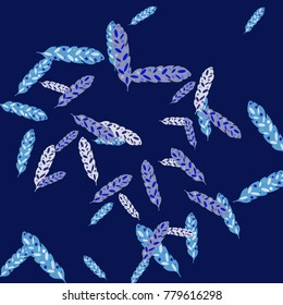 Feather Pattern, bright colorful background, cute and fun decoration. Vector illustration for celebration, party, carnival, festive holiday and Your project.
