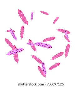 Feather Pattern, bright colorful background, cute and fun decoration. Vector illustration for celebration, party, carnival, festive holiday and Your project.