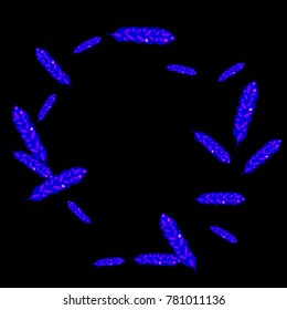 Feather Pattern, bright colorful background, cute and fun decoration. Black background. Vector illustration for celebration, party, carnival, festive holiday and Your project.