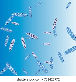 Feather Pattern, bright colorful background, cute and fun decoration. Vector illustration for celebration, party, carnival, festive holiday and Your project.