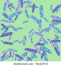 Feather Pattern, bright colorful background, cute and fun decoration. Vector illustration for celebration, party, carnival, festive holiday and Your project.