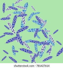 Feather Pattern, bright colorful background, cute and fun decoration. Vector illustration for celebration, party, carnival, festive holiday and Your project.