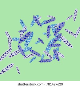 Feather Pattern, bright colorful background, cute and fun decoration. Vector illustration for celebration, party, carnival, festive holiday and Your project.