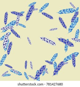 Feather Pattern, bright colorful background, cute and fun decoration. Vector illustration for celebration, party, carnival, festive holiday and Your project.