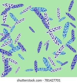 Feather Pattern, bright colorful background, cute and fun decoration. Vector illustration for celebration, party, carnival, festive holiday and Your project.