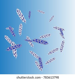 Feather Pattern, bright colorful background, cute and fun decoration. Vector illustration for celebration, party, carnival, festive holiday and Your project.