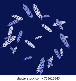 Feather Pattern, bright colorful background, cute and fun decoration. Vector illustration for celebration, party, carnival, festive holiday and Your project.