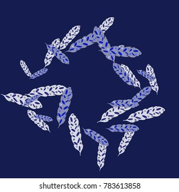 Feather Pattern, bright colorful background, cute and fun decoration. Vector illustration for celebration, party, carnival, festive holiday and Your project.