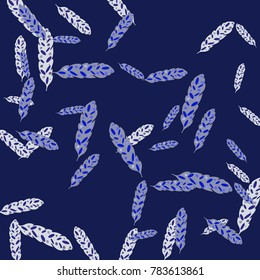 Feather Pattern, bright colorful background, cute and fun decoration. Vector illustration for celebration, party, carnival, festive holiday and Your project.